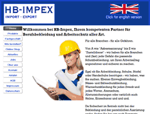 Tablet Screenshot of hb-impex.com